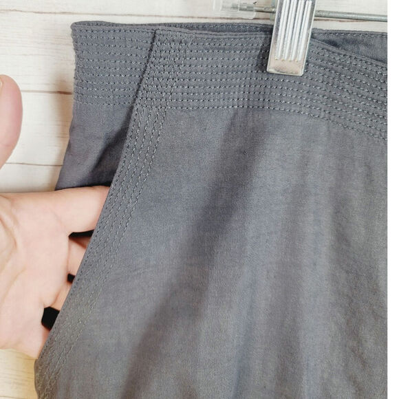 EILEEN FISHER LINEN BLEND GRAY STITCH DETAIL TROUSERS, SZ SMALL - Picture 3 of 16